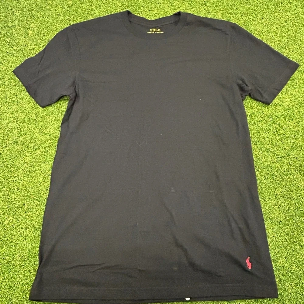 Polo Ralph Lauren Mens Classic Fit Cotton T-Shirt Black Red Pony Logo Size M